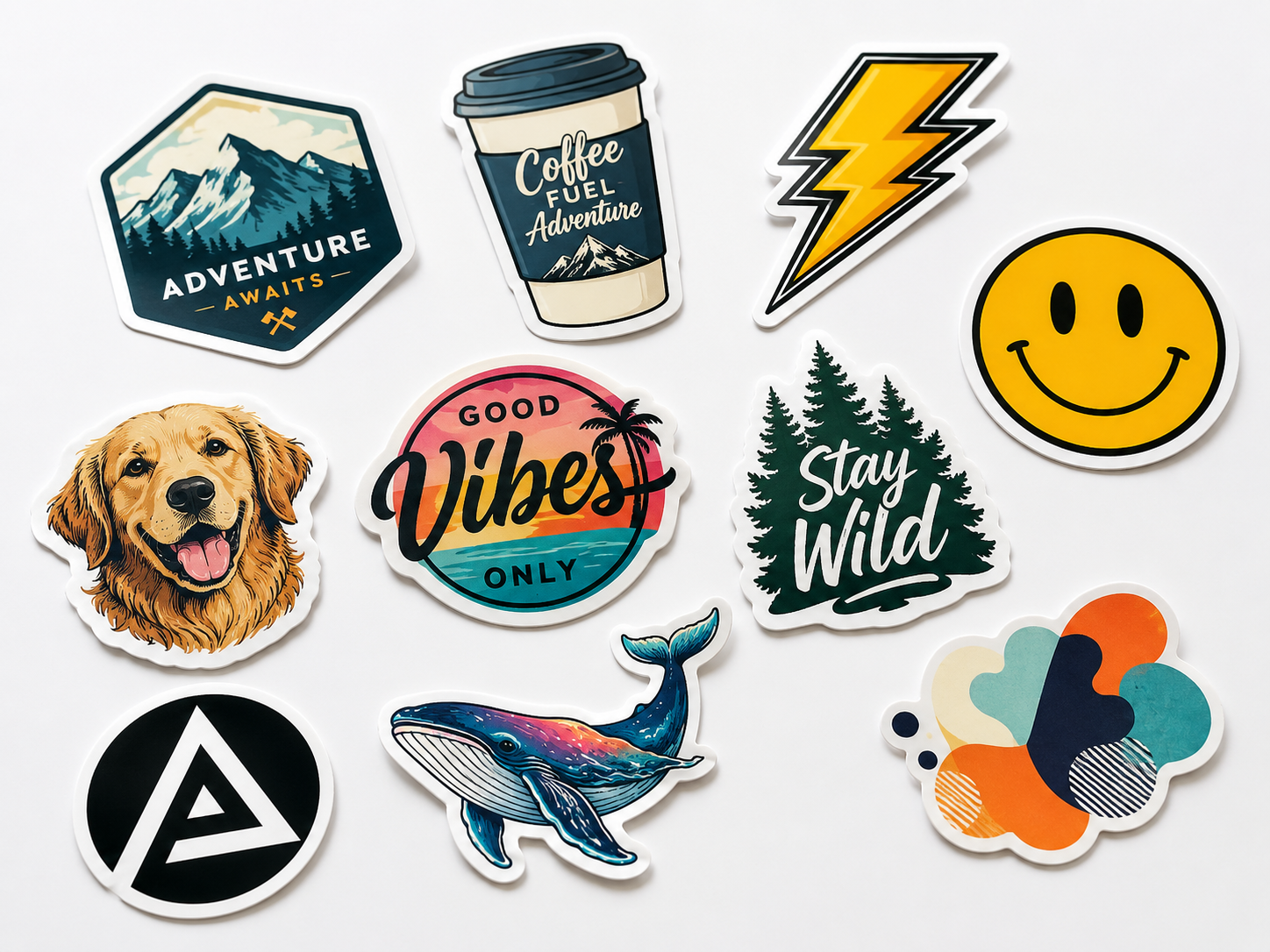 Custom shape sticker example from Sierra Stickers