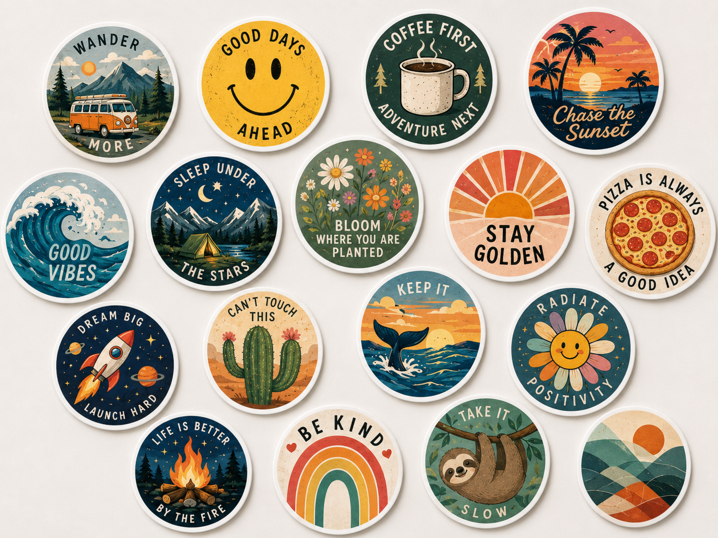 Circle sticker example from Sierra Stickers
