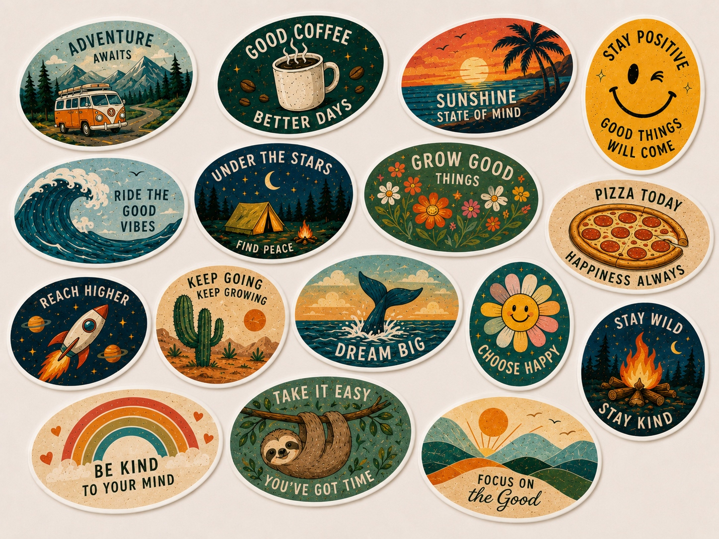 Oval sticker example from Sierra Stickers
